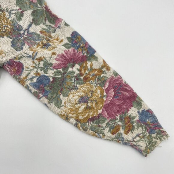 Vintage Floral Sweater Women Cotton Polyester Pullover Cottage Retro Casual Twee - Picture 8 of 14